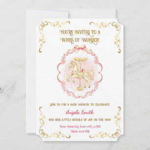 Sueños de Pony Rosa y Oro - Invitación a Baby Show