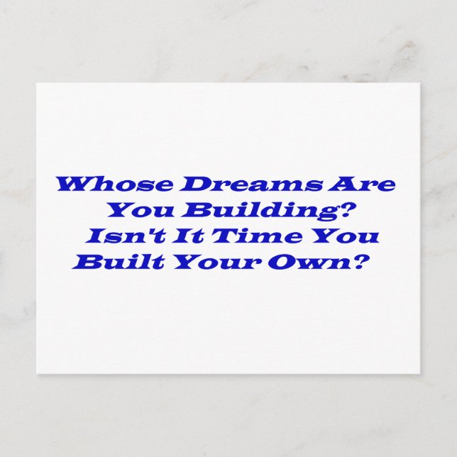 ¿Sueños de quién?  Tarjetas de publicación (Anverso)