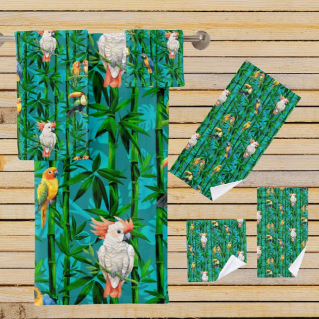 Sueños de Selva Tropical Bamboo Aves (Bath towel set)