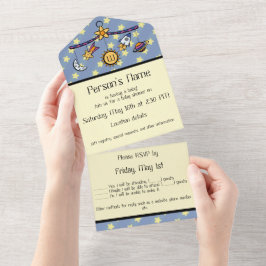 Sueños de una invitación todo en uno móvil espacia