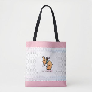 sueños dulces, bebé del corgi. la bolsa de asas