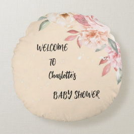 Sueños florecientes: una almohada redonda floral P