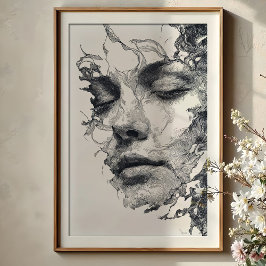 Sueños Intrincados: Retrato de arte de la línea mo