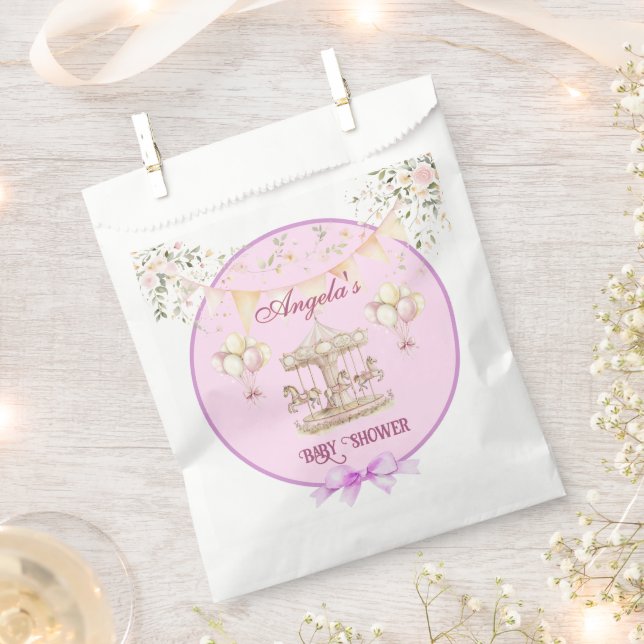 Sueños Pony Púrpura - Bolsas Favoritas Baby Shower (Cortado)