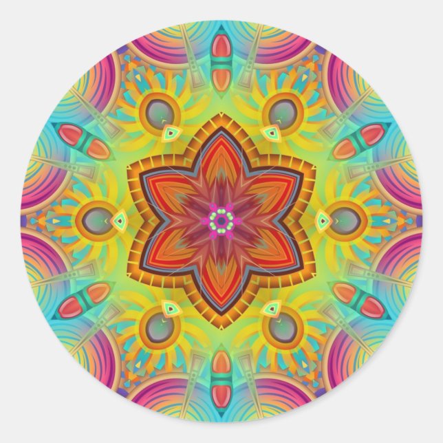 Sueños tropicales Pegatinas de Mandala Kaleidoscop (Anverso)