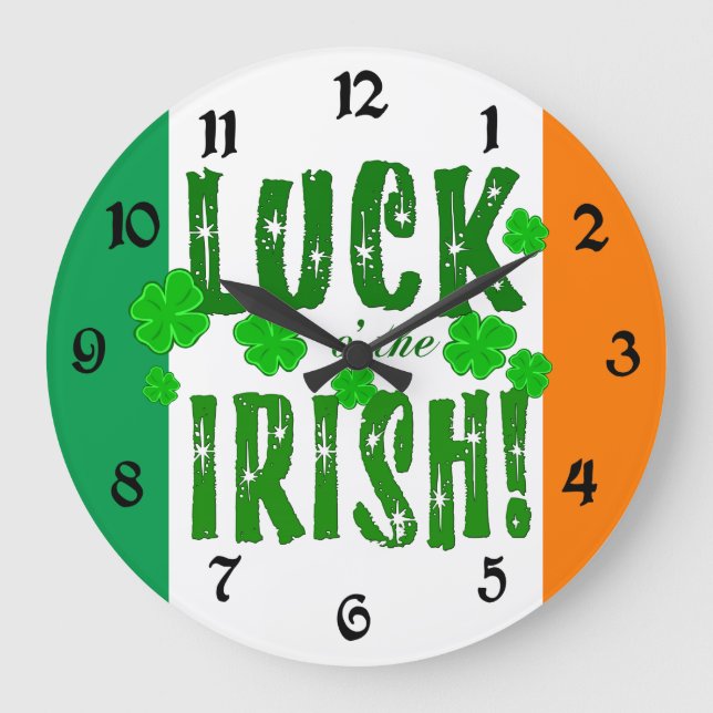 Suerte al reloj de los Shamrock verdes Naranjas ir (Anverso)