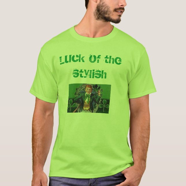 "suerte" de la camiseta para hombre elegante (Anverso)