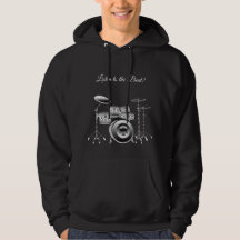 Suéter capuchado, hoodie, negro, diseño musical