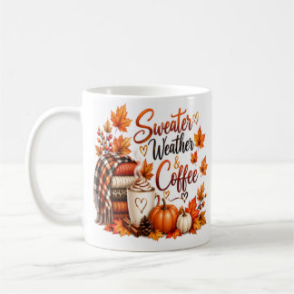 Suéter clima y café | Taza acogedora de calabaza d