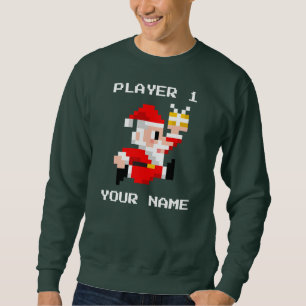 Suéter de 8 bits personalizado del navidad de Pap