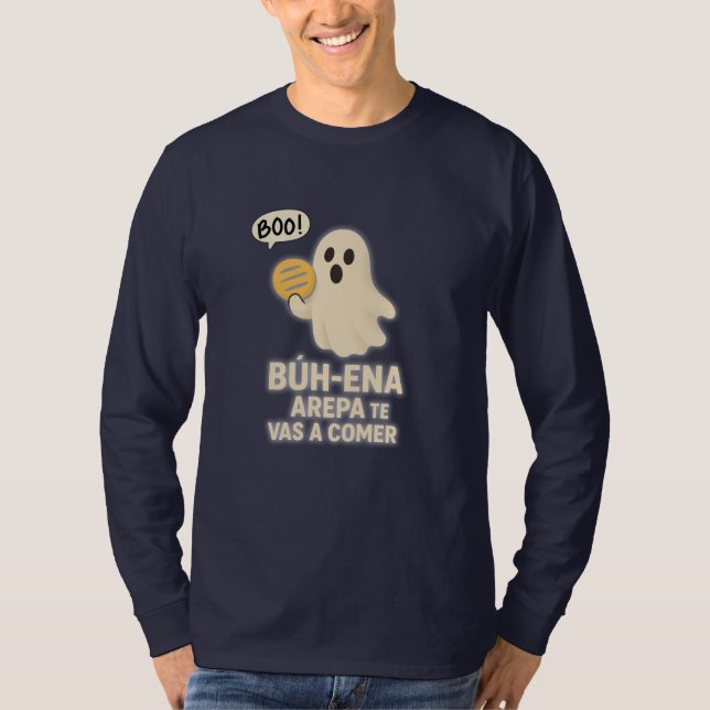 Suéter de Halloween para hombre, Fantasma divertid (Anverso)