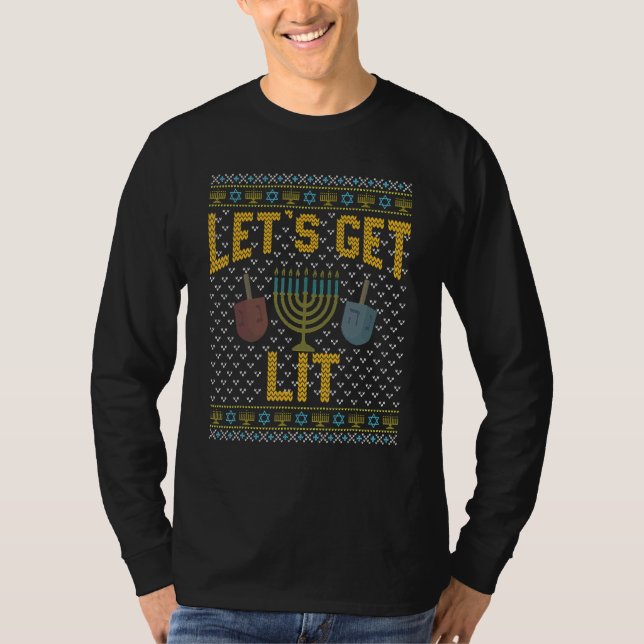Suéter de Hanukkah feo vamos a beber té ligero (Anverso)