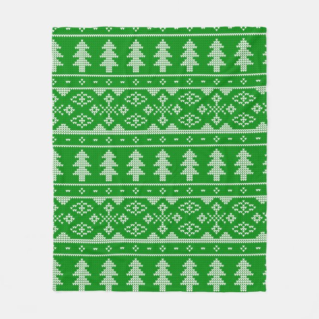 Suéter de Knit verde con manta de lana de ciervo (Anverso)