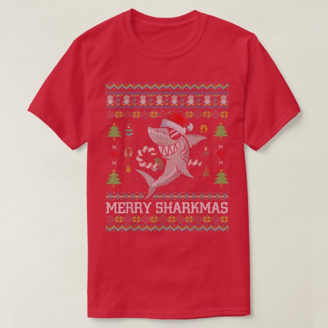 Suéter de los Navidades de UGLY Sharkmas Shark  (Diseño del anverso)
