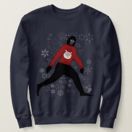 Suéter de navidad con pie y santa; unisex