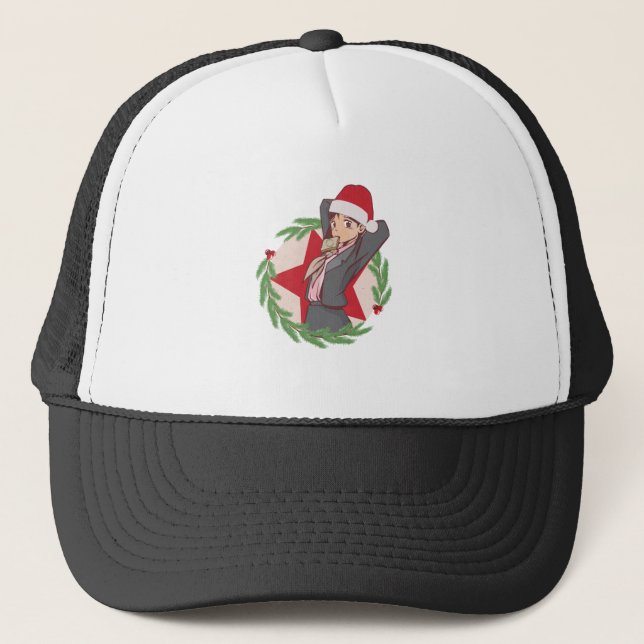 Suéter de Navidad de Anime- Gorro de Santa de Niña (Anverso)