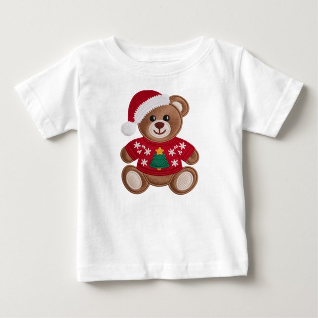Suéter de Navidad de Oso de Peluche Adorable Tejid (Anverso)