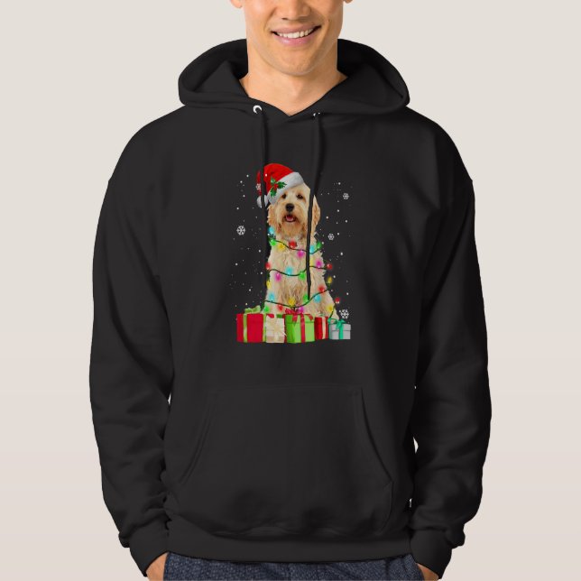 Suéter de Navidad del árbol del perro Goldendoodle (Anverso)