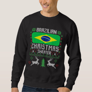 Suéter de Navidades brasileños con bandera brasile