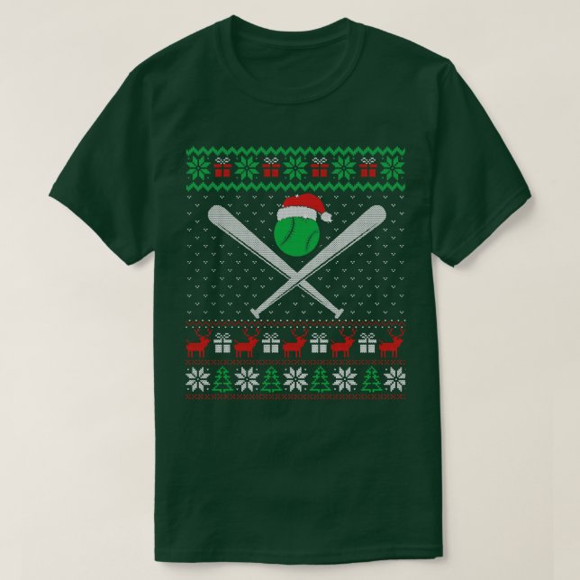 Suéter de Navidades feos de béisbol (Diseño del anverso)