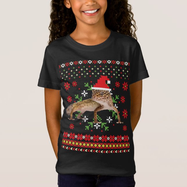 Suéter de Navidades feos de Leopard Gecko (Anverso)