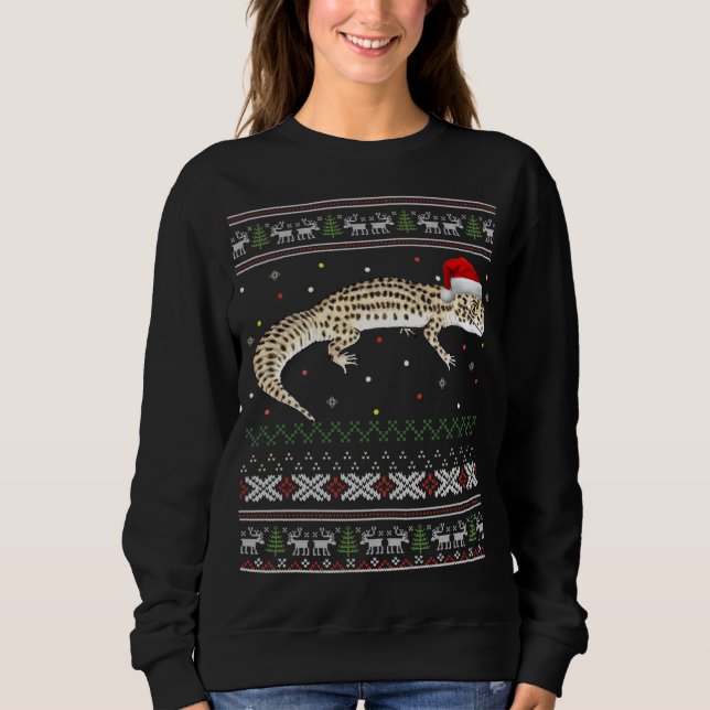 Suéter de Navidades feos de Leopard Gecko (Anverso)
