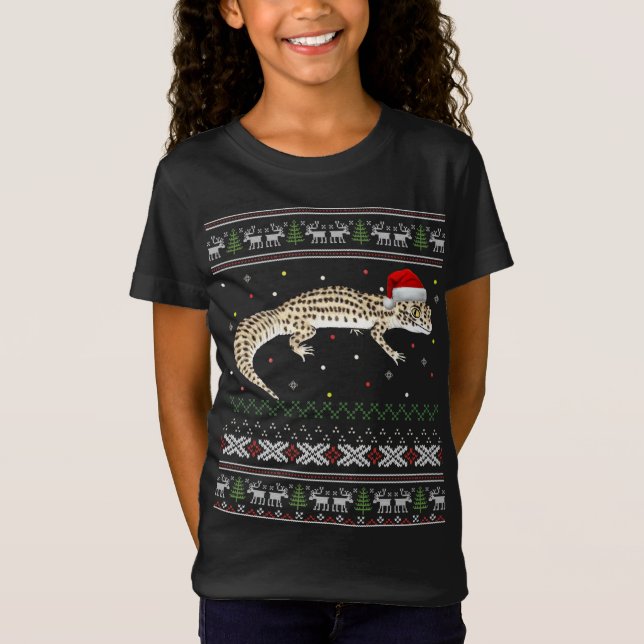 Suéter de Navidades feos de Leopard Gecko (Anverso)