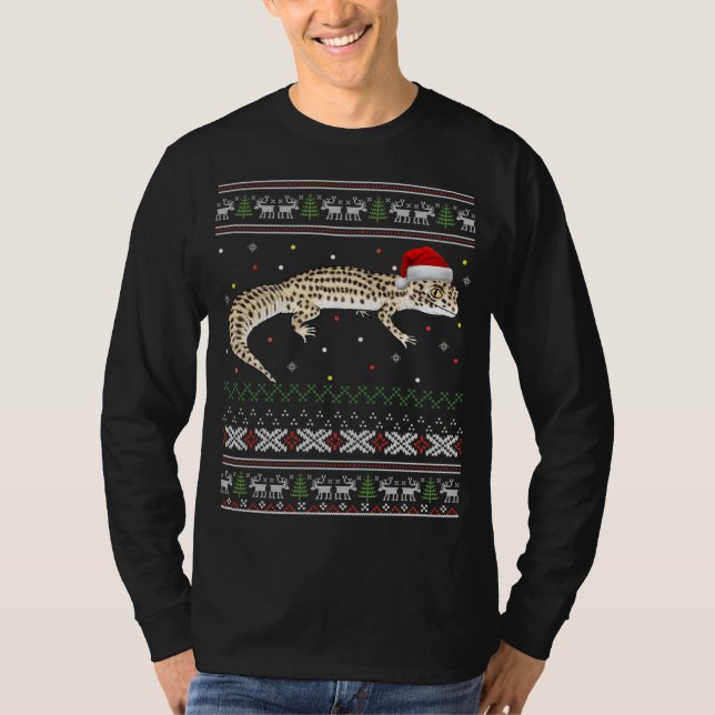 Suéter de Navidades feos de Leopard Gecko (Anverso)