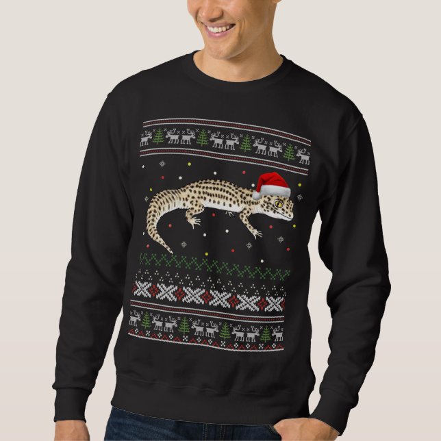 Suéter de Navidades feos de Leopard Gecko (Anverso)