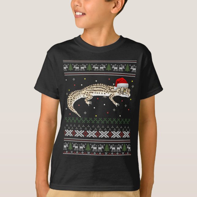 Suéter de Navidades feos de Leopard Gecko (Anverso)