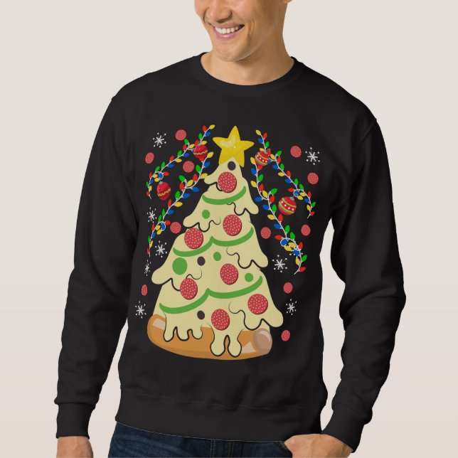 Suéter de Navidades feos de pizza (Anverso)