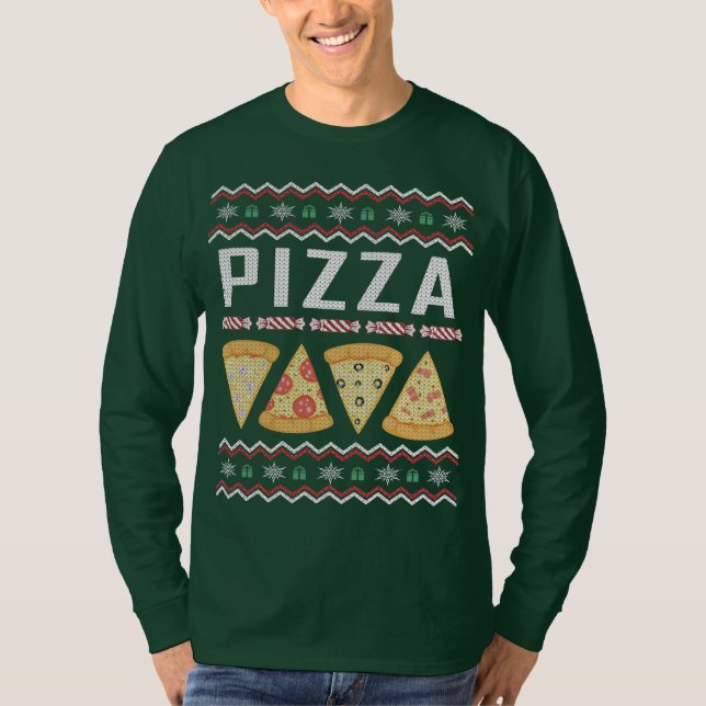 Suéter de Navidades feos de Pizza (Anverso)
