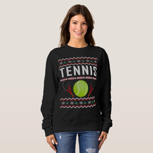Suéter de Navidades feos de tenis (Anverso completo)