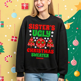 Suéter de Navidades feos de una hermana personaliz