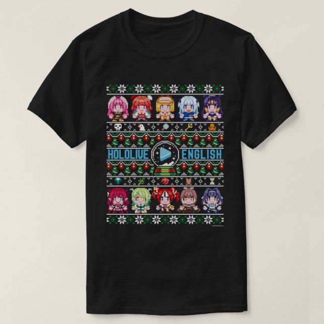 Suéter de Navidades feos hololis ingleses (negro) (Diseño del anverso)
