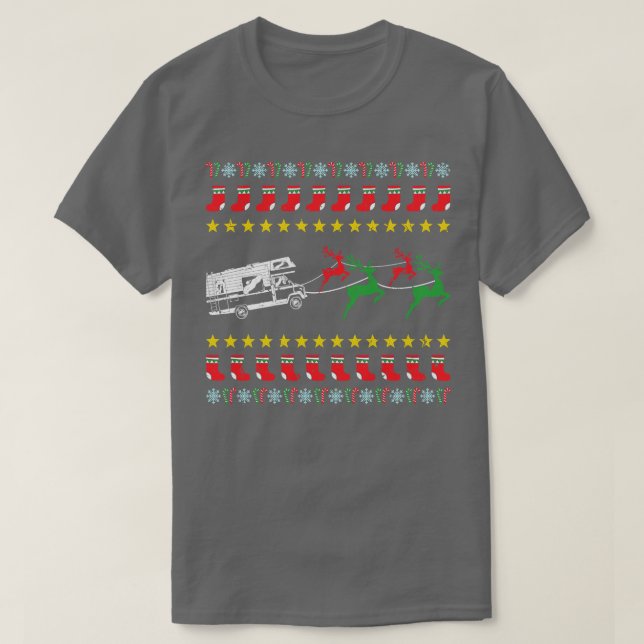 Suéter de Navidades feos para camping Trailer Camp (Diseño del anverso)