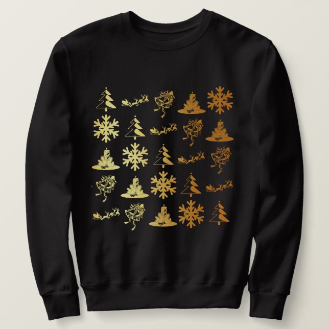 Suéter de oro del navidad de los iconos (Anverso del diseño)