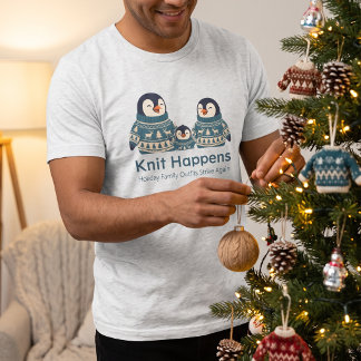 Suéter de pingüino lindo familia | Knit Happens TS