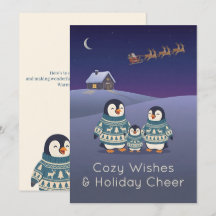 Suéter de pingüino lindo familia Navidad moderna p