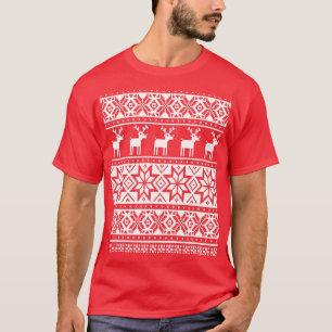 Suéter de reno de copas de nieve nórdica Navidades