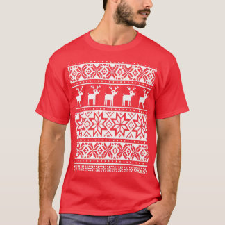 Suéter de reno de copas de nieve nórdica Navidades