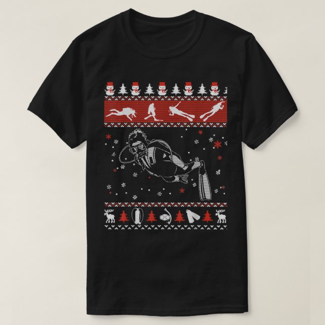 Suéter del buzo Scuba Diver Navidades feos  (Diseño del anverso)