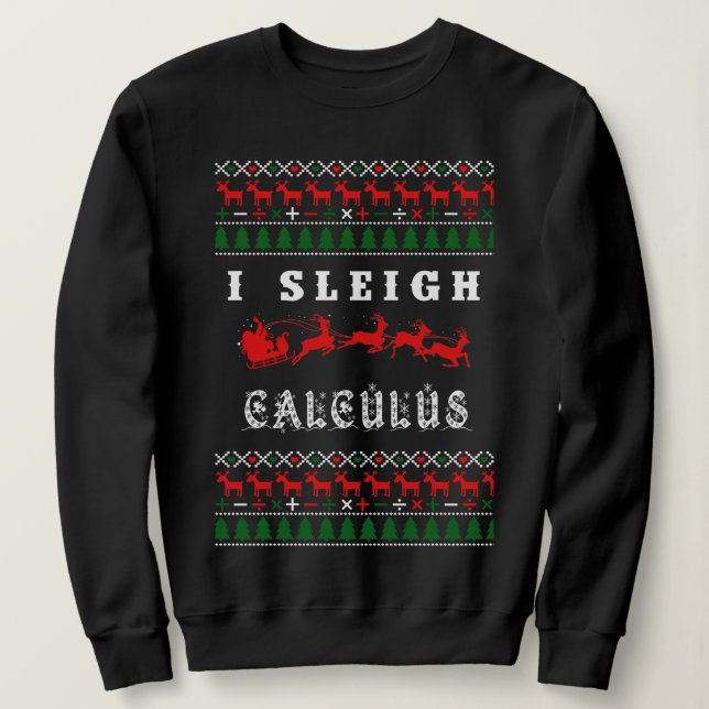 Suéter del navidad del profesor de matemáticas del (Anverso del diseño)