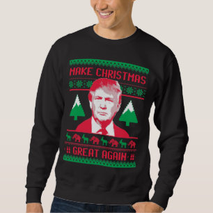 Suéter del navidad del triunfo - haga navidad gra