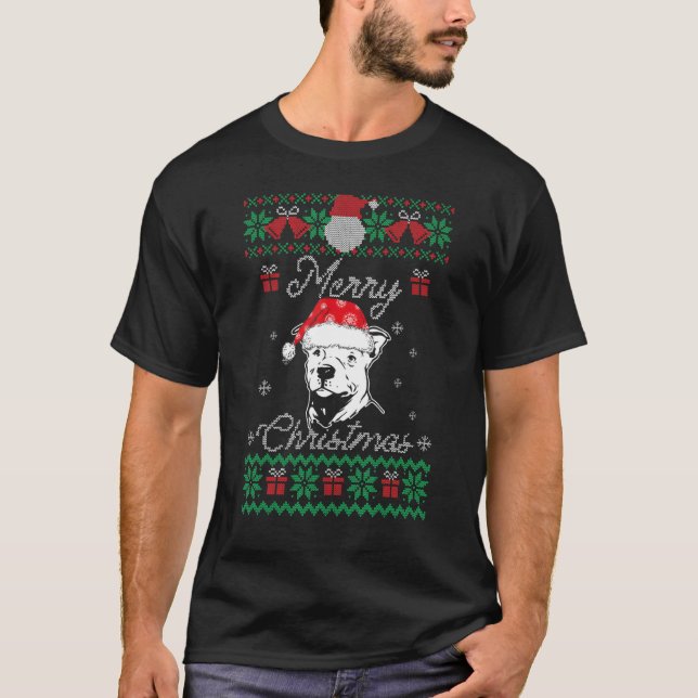 Suéter divertido de Navidad feo para Pit Bull (Anverso)