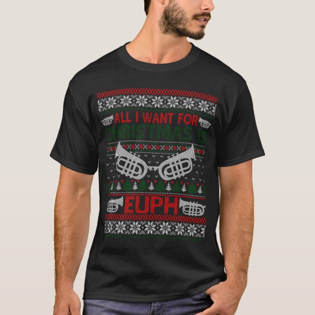 Suéter divertido de Navidad feo regalo Euphonium f (Anverso)