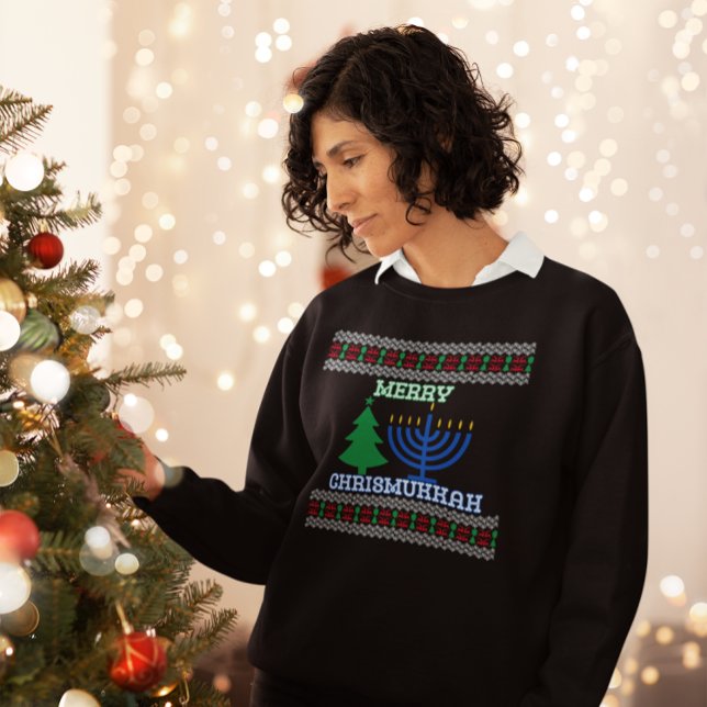 Suéter fea de Merry Chrismukkah (Merry Chrismukkah sweatshirt black)