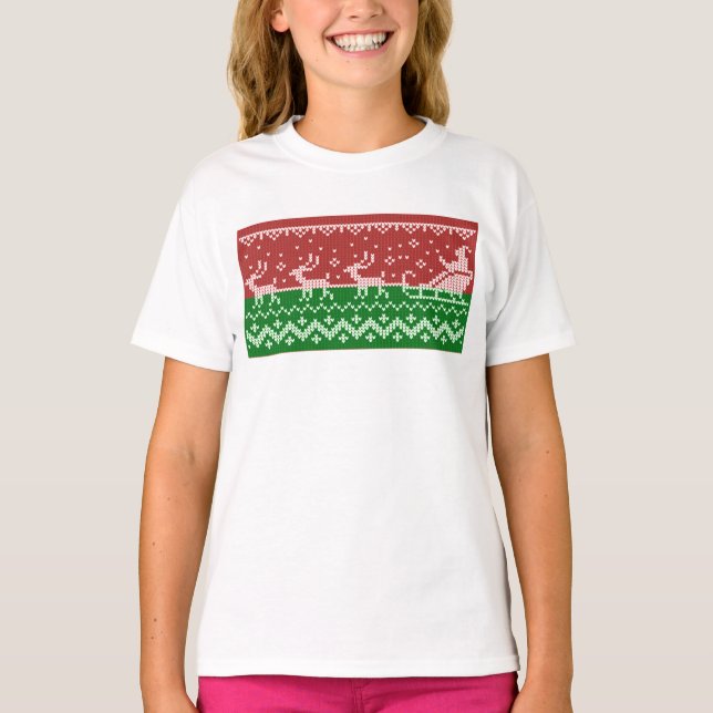 Suéter fea Santa Claus trineo y renos (Anverso)