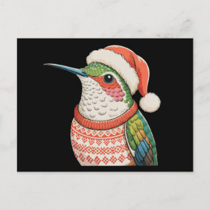 Suéter feo de colibrí sombrero de Santa Navidad Xm