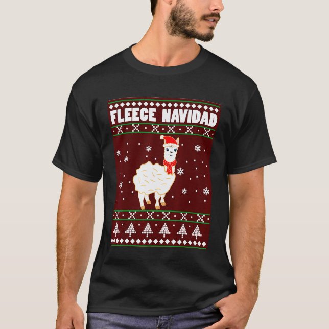 Suéter feo de Navidad de Llama Feliz Navidad de Fl (Anverso)